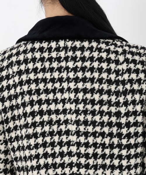 STRAWBERRY-FIELDS（ストロベリーフィールズ）の「モヘアループ千鳥_テーラード美シルエットコート（その他アウター・レディース・ホワイト×ブラック・2）」の6枚目の写真