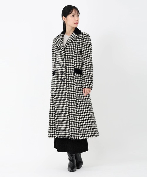 STRAWBERRY-FIELDS（ストロベリーフィールズ）の「モヘアループ千鳥_テーラード美シルエットコート（その他アウター・レディース・ホワイト×ブラック・2）」の11枚目の写真