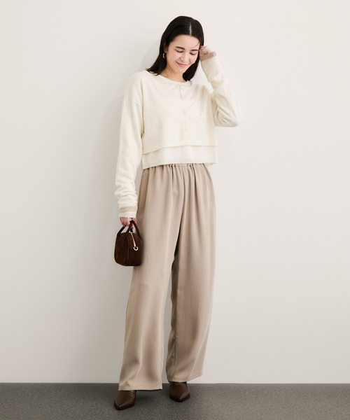 le cercle ADAM ET ROPE'(ルセルクルアダムエロペ)の「カシミア混ニットアンサンブル(アンサンブル・レディース・ホワイト系/ベージュ系・FREE)」の4枚目の写真