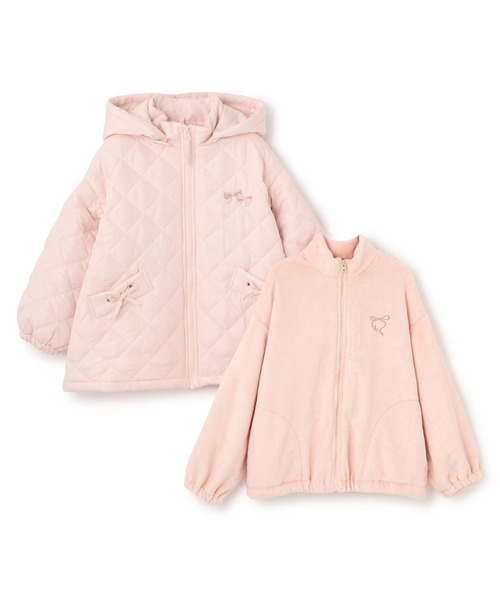 KP（ケーピー）の「【5WAY】フリースライナー付き中綿ジャケット（その他アウター・キッズ・ライトピンク/ブラック/サックスブルー・120cm/140cm/160cm/130cm/150cm）」の3枚目の写真