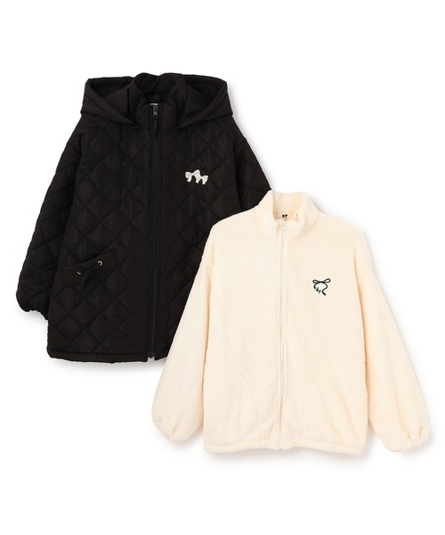 KP（ケーピー）の「【5WAY】フリースライナー付き中綿ジャケット（その他アウター・キッズ・ライトピンク/ブラック/サックスブルー・120cm/140cm/160cm/130cm/150cm）」の2枚目の写真