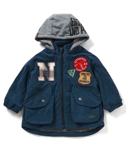 F.O.KIDS(エフオーキッズ)の「【ジュニア対応】裏ボアマウンテンジャケット(ブルゾン・キッズ・ネイビー/レインボー・90/100/110/120/130/140/150/160)」の1枚目の写真