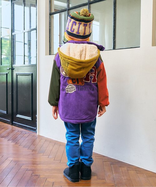 F.O.KIDS(エフオーキッズ)の「【ジュニア対応】裏ボアマウンテンジャケット(ブルゾン・キッズ・ネイビー/レインボー・90/100/110/120/130/140/150/160)」の6枚目の写真