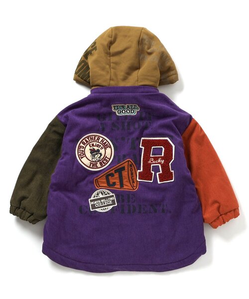 F.O.KIDS(エフオーキッズ)の「【ジュニア対応】裏ボアマウンテンジャケット(ブルゾン・キッズ・ネイビー/レインボー・90/100/110/120/130/140/150/160)」の4枚目の写真