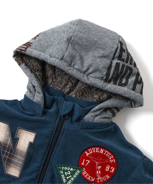 F.O.KIDS(エフオーキッズ)の「【ジュニア対応】裏ボアマウンテンジャケット(ブルゾン・キッズ・ネイビー/レインボー・90/100/110/120/130/140/150/160)」の8枚目の写真