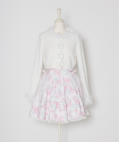 mellfy memory(メルフィーメモリー)の「Fluffy pom-pom ribbon knit cardigan(ニット/セーター・レディース・ピンク/ホワイト・FREE)」の15枚目の写真