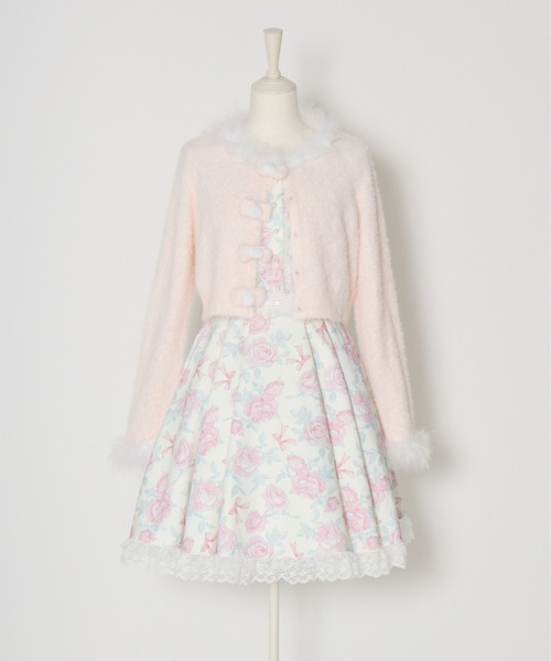 mellfy memory(メルフィーメモリー)の「Fluffy pom-pom ribbon knit cardigan(ニット/セーター・レディース・ピンク/ホワイト・FREE)」の17枚目の写真