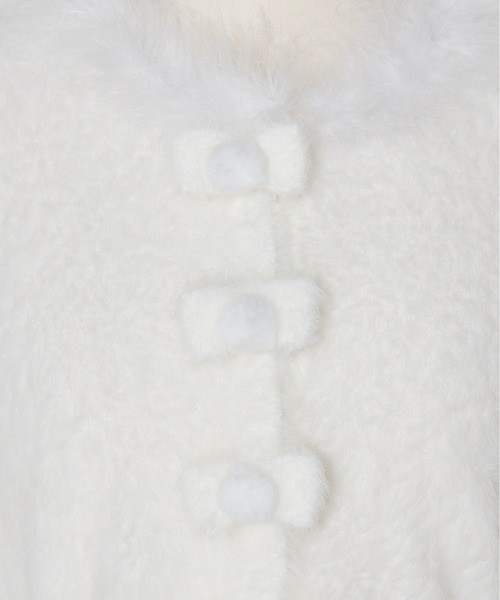 mellfy memory(メルフィーメモリー)の「Fluffy pom-pom ribbon knit cardigan(ニット/セーター・レディース・ピンク/ホワイト・FREE)」の7枚目の写真