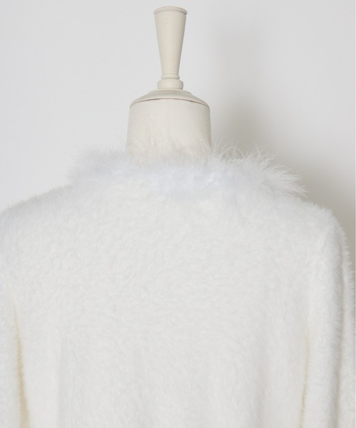 mellfy memory(メルフィーメモリー)の「Fluffy pom-pom ribbon knit cardigan(ニット/セーター・レディース・ピンク/ホワイト・FREE)」の11枚目の写真