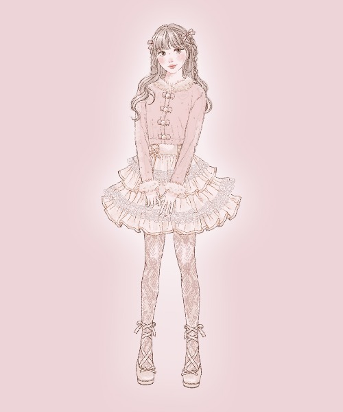 mellfy memory(メルフィーメモリー)の「Fluffy pom-pom ribbon knit cardigan(ニット/セーター・レディース・ピンク/ホワイト・FREE)」の18枚目の写真