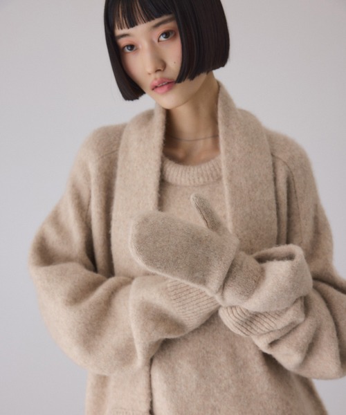 ADAM ET ROPE'(アダムエロペ)の「【サステナブル】YAKブレンドタートルニット&グローブ(ニット/セーター・レディース・ブラウン/ベージュ系その他2・FREE)」の6枚目の写真