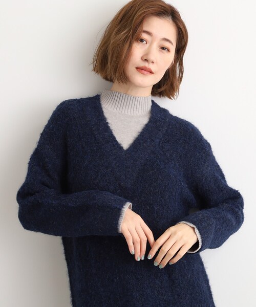 grove(グローブ)の「一枚でレイヤードコーデ完成!ブークレーニットワンピース(ワンピース・レディース・ネイビー/ベージュ/ダークグレー・03/02/01/04/05)」の20枚目の写真