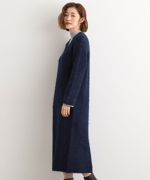 grove(グローブ)の「一枚でレイヤードコーデ完成!ブークレーニットワンピース(ワンピース・レディース・ネイビー/ベージュ/ダークグレー・03/02/01/04/05)」の22枚目の写真