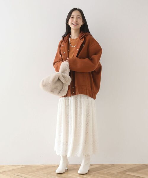 Green　Parks（グリーンパークス）の「ETS.ミンク風ファーミニトートバック（トートバッグ・レディース・アイボリー/チャコールグレー・FREE）」の18枚目の写真