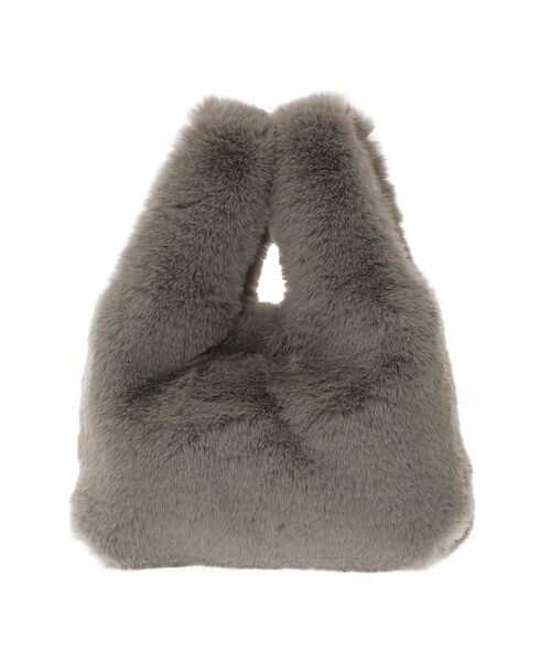 Green　Parks（グリーンパークス）の「ETS.ミンク風ファーミニトートバック（トートバッグ・レディース・アイボリー/チャコールグレー・FREE）」の12枚目の写真