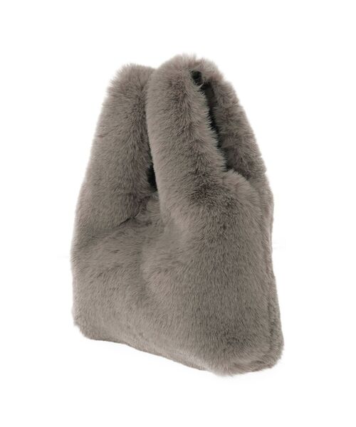 Green　Parks（グリーンパークス）の「ETS.ミンク風ファーミニトートバック（トートバッグ・レディース・アイボリー/チャコールグレー・FREE）」の11枚目の写真