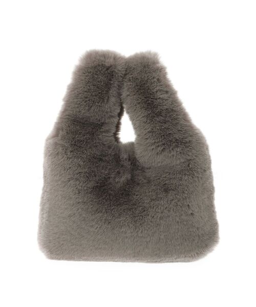 Green　Parks（グリーンパークス）の「ETS.ミンク風ファーミニトートバック（トートバッグ・レディース・アイボリー/チャコールグレー・FREE）」の9枚目の写真