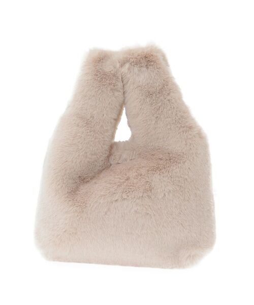 Green　Parks（グリーンパークス）の「ETS.ミンク風ファーミニトートバック（トートバッグ・レディース・アイボリー/チャコールグレー・FREE）」の4枚目の写真