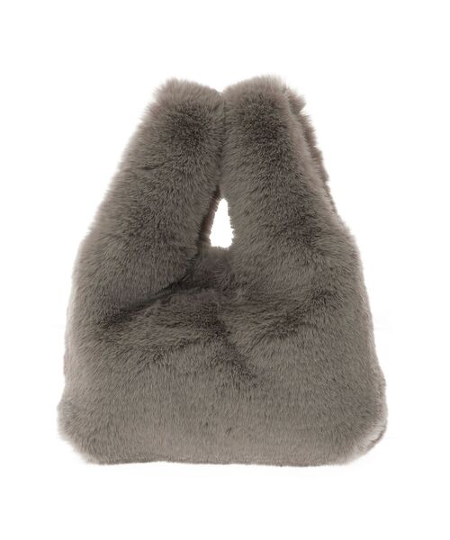 Green　Parks（グリーンパークス）の「ETS.ミンク風ファーミニトートバック（トートバッグ・レディース・アイボリー/チャコールグレー・FREE）」の3枚目の写真