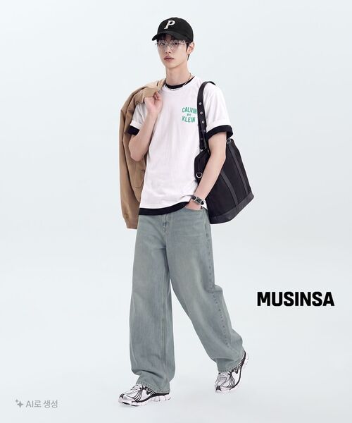 MUSINSA STANDARD（ムシンサスタンダード）の「リラックスフィットクルーネックTシャツ[ブラック]（Tシャツ/カットソー・メンズ・その他・XX-LARGE/XXX-LARGE/SMALL/MEDIUM/LARGE/X-LARGE）」の3枚目の写真