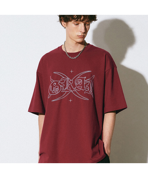 GAKKAI UNIONS(ガッカイユニオンズ)の「カットオフステッチ半袖Tシャツバーガンディ(Tシャツ/カットソー・レディース・その他・MEDIUM/LARGE)」の1枚目の写真