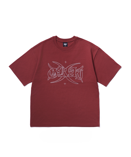 GAKKAI UNIONS(ガッカイユニオンズ)の「カットオフステッチ半袖Tシャツバーガンディ(Tシャツ/カットソー・レディース・その他・MEDIUM/LARGE)」の2枚目の写真
