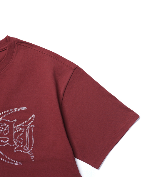 GAKKAI UNIONS(ガッカイユニオンズ)の「カットオフステッチ半袖Tシャツバーガンディ(Tシャツ/カットソー・レディース・その他・MEDIUM/LARGE)」の4枚目の写真