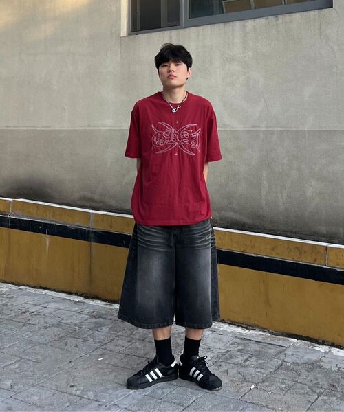 GAKKAI UNIONS(ガッカイユニオンズ)の「カットオフステッチ半袖Tシャツバーガンディ(Tシャツ/カットソー・レディース・その他・MEDIUM/LARGE)」の6枚目の写真