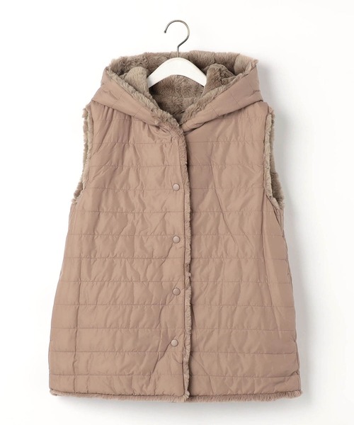 NICOLE white（ニコルホワイト）の「リバーシブルファーベスト（ベスト・レディース・グレー/ブラウン/ベージュ/ブラック・FREE）」の5枚目の写真