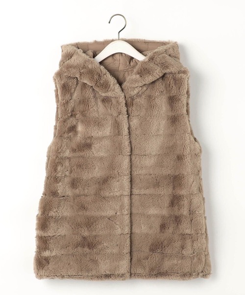 NICOLE white（ニコルホワイト）の「リバーシブルファーベスト（ベスト・レディース・グレー/ブラウン/ベージュ/ブラック・FREE）」の6枚目の写真