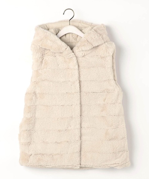 NICOLE white（ニコルホワイト）の「リバーシブルファーベスト（ベスト・レディース・グレー/ブラウン/ベージュ/ブラック・FREE）」の8枚目の写真