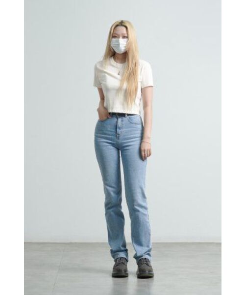 MUSINSA STANDARD WOMAN（ムシンサスタンダードウーマン）の「[クールタンダード] ウィメンズ クルーネック クロップTシャツ [クリーム]（Tシャツ/カットソー・レディース・その他・SMALL/MEDIUM/LARGE/X-LARGE/X-SMALL）」の8枚目の写真