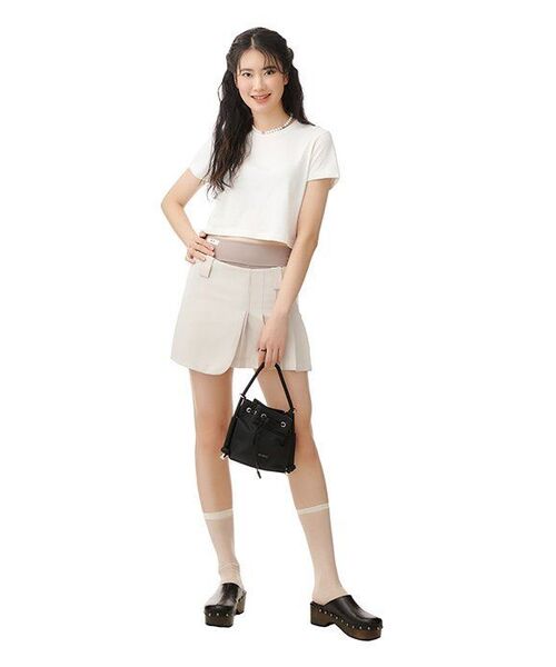 MUSINSA STANDARD WOMAN（ムシンサスタンダードウーマン）の「[クールタンダード] ウィメンズ クルーネック クロップTシャツ [クリーム]（Tシャツ/カットソー・レディース・その他・SMALL/MEDIUM/LARGE/X-LARGE/X-SMALL）」の9枚目の写真