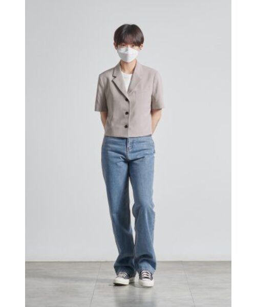 MUSINSA STANDARD WOMAN（ムシンサスタンダードウーマン）の「[クールタンダード] ウィメンズ クルーネック クロップTシャツ [クリーム]（Tシャツ/カットソー・レディース・その他・SMALL/MEDIUM/LARGE/X-LARGE/X-SMALL）」の10枚目の写真