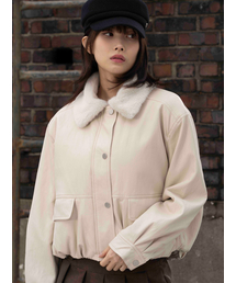 THE GREEN LAB（ザグリーンラボ）の「FAUX Cara Leather Jacket [Ivory]（ライダースジャケット）」