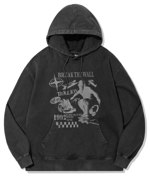TRILLION(トリリオン)の「スケートボードピグメントグラフィックオーバーフィットフード(CHARCOAL)(パーカー・レディース・その他・SMALL/MEDIUM/LARGE/X-LARGE)」の4枚目の写真