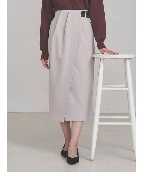 TONAL(トーナル)の「アシメベルトタックスカート(スカート・レディース・ベージュ/ブラウン/グレー・SMALL/MEDIUM)」の1枚目の写真