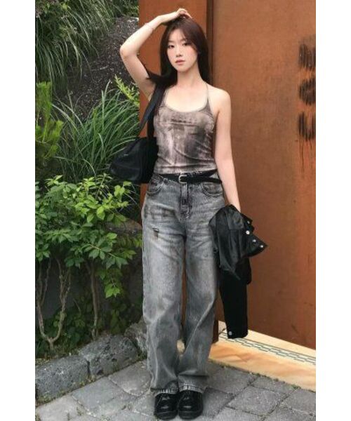 PRENDA（プレンダ）の「BULLET DAMAGED DENIM PANTS BLACK（デニムパンツ・レディース・その他・MEDIUM/SMALL）」の2枚目の写真