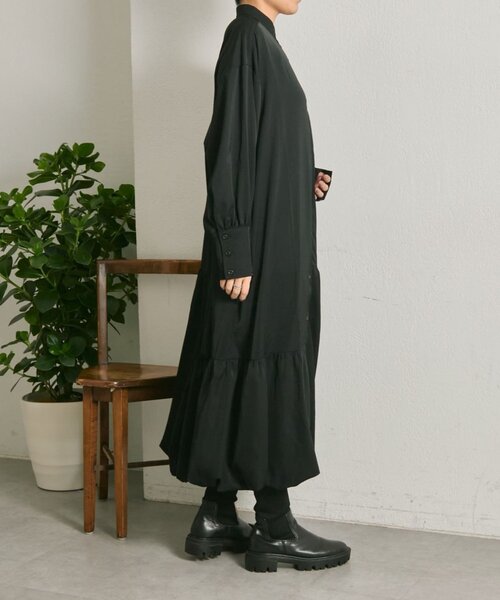 ear PAPILLONNER（イアパピヨネ）の「裾バルーンワンピース【SUM1 STYLE】（ワンピース・レディース・ブラック/ダークブラウン・FREE）」の6枚目の写真