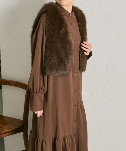 ear PAPILLONNER（イアパピヨネ）の「裾バルーンワンピース【SUM1 STYLE】（ワンピース・レディース・ブラック/ダークブラウン・FREE）」の13枚目の写真