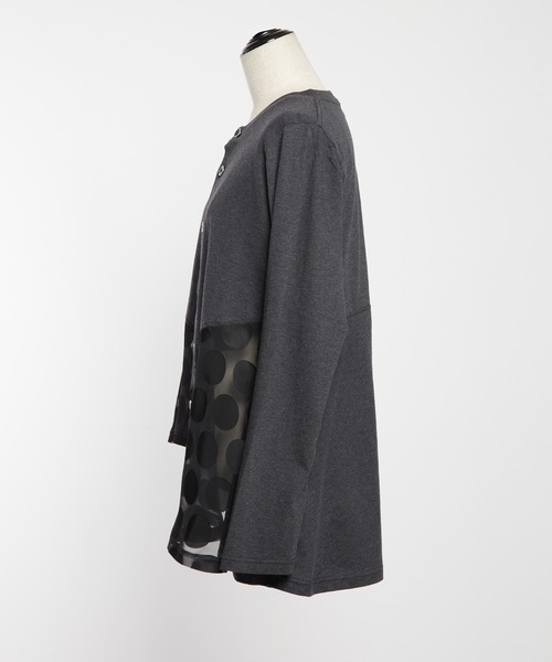 gomme(ゴム)の「ドットアシメカーディガン(カーディガン/ボレロ・レディース・ブラック/チャコールグレー・MEDIUM)」の20枚目の写真