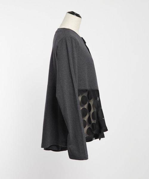 gomme(ゴム)の「ドットアシメカーディガン(カーディガン/ボレロ・レディース・ブラック/チャコールグレー・MEDIUM)」の10枚目の写真