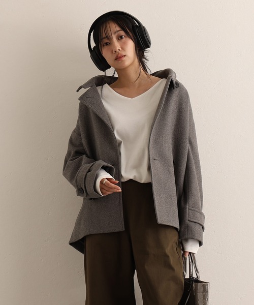 PourVous(プールヴー)の「フェイクウール ジャケット (その他アウター・レディース・ブラック/アイボリー/グレー/モカ・M/L)」の4枚目の写真