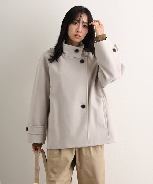 PourVous(プールヴー)の「フェイクウール ジャケット (その他アウター・レディース・ブラック/アイボリー/グレー/モカ・M/L)」の2枚目の写真