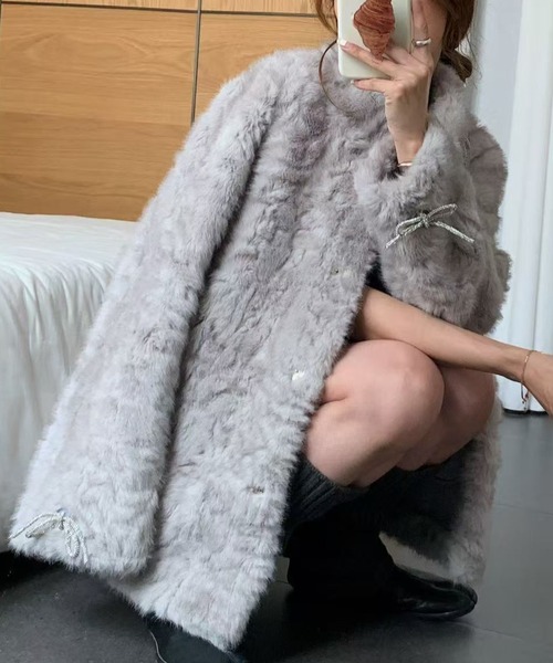 【2025WINTER 】Fur Blouson Light gray Sサイズ 2025WINTER 】Fur Blouson Light gray Sサイズ 2025WINTER 】Fur