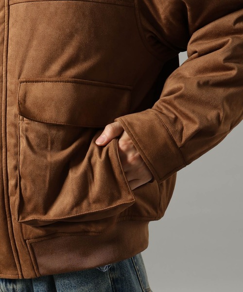 RAGEBLUE（レイジブルー）の「【AIRTHERMAL/エアサーマル】襟ボア/フェイクレザージャケット（ブルゾン・メンズ・ブラック/キャメル/ダークブラウン・MEDIUM/LARGE/SMALL）」の7枚目の写真