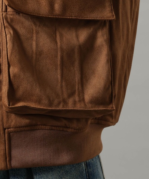 RAGEBLUE（レイジブルー）の「【AIRTHERMAL/エアサーマル】襟ボア/フェイクレザージャケット（ブルゾン・メンズ・ブラック/キャメル/ダークブラウン・MEDIUM/LARGE/SMALL）」の8枚目の写真