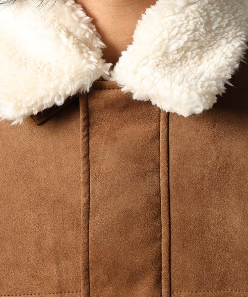 RAGEBLUE（レイジブルー）の「【AIRTHERMAL/エアサーマル】襟ボア/フェイクレザージャケット（ブルゾン・メンズ・ブラック/キャメル/ダークブラウン・MEDIUM/LARGE/SMALL）」の5枚目の写真