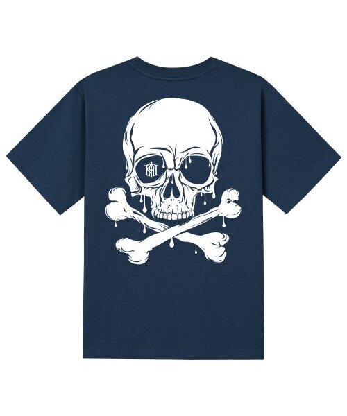 KAN6312(カン6312)の「KTN0016 スカルブラッド 半袖Tシャツ - ネイビー(Tシャツ/カットソー・メンズ・その他・LARGE/MEDIUM/SMALL/X-LARGE)」の1枚目の写真