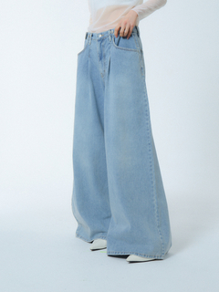 S/M/Lサイズ展開】デニムカーブレッグパンツ（デニムパンツ）｜PUAL CE